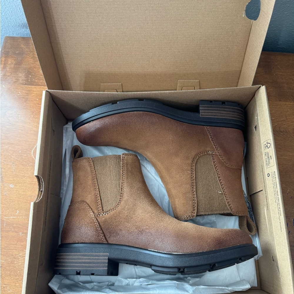 UGG Brown Ankle Booties with Elastic Panels